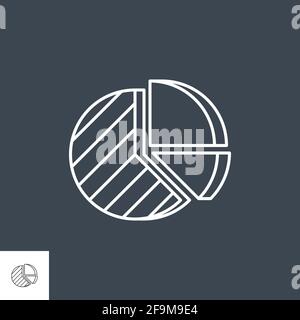 Grafico a torta vettore correlati Icona Linea Illustrazione Vettoriale