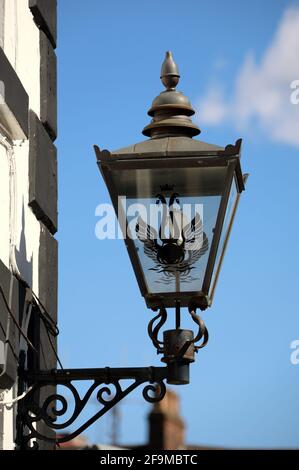 Il cigno con due colli a Macclesfield in Cheshire Foto Stock