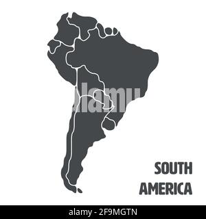 Mappa fluida del continente sudamericano Illustrazione Vettoriale