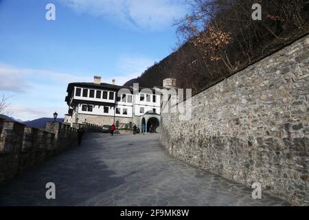 Monastero di San Jovan Bigorski nel Parco Nazionale di Mavrovo, Macedonia. Foto Stock