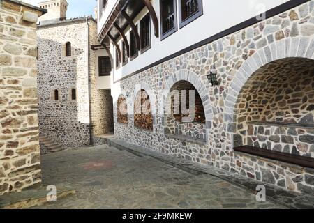 Monastero di San Jovan Bigorski nel Parco Nazionale di Mavrovo, Macedonia. Foto Stock