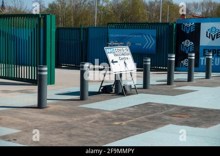 Greater Manchester Vaccination Centre, Manchester, Inghilterra, Regno Unito. Foto Stock