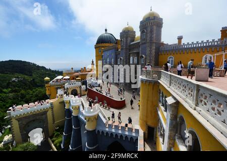 Il bellissimo palazzo pena di Sintra, Portogallo. Foto Stock