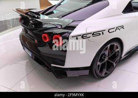 Tokyo, Giappone. 19 Apr 2021. Vista posteriore di Nissan GT-R 50 di Ital design in mostra al Nissan Crossing di Ginza. (Foto di Stanislav Kogiku/SOPA Images/Sipa USA) Credit: Sipa USA/Alamy Live News Foto Stock