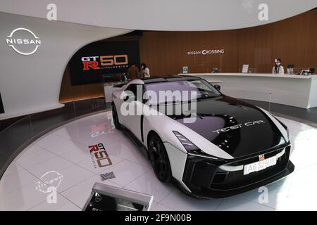 Tokyo, Giappone. 19 Apr 2021. Nissan GT-R 50 by Ital design in mostra al Nissan Crossing di Ginza. Credit: Stanislav Kogiku/SOPA Images/ZUMA Wire/Alamy Live News Foto Stock