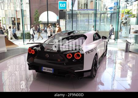 Tokyo, Giappone. 19 Apr 2021. Vista posteriore di Nissan GT-R 50 di Ital design in mostra al Nissan Crossing di Ginza. Credit: Stanislav Kogiku/SOPA Images/ZUMA Wire/Alamy Live News Foto Stock