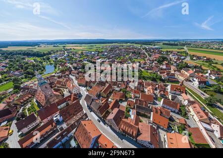 Veduta aerea di Wolframs-Eschenbach Foto Stock