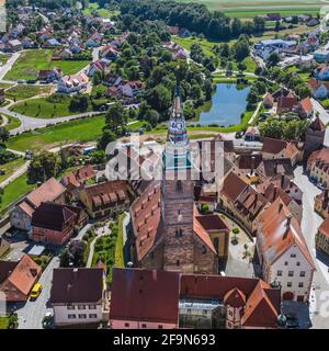 Veduta aerea di Wolframs-Eschenbach Foto Stock