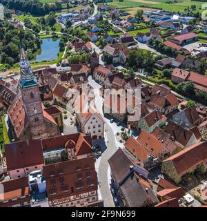 Veduta aerea di Wolframs-Eschenbach Foto Stock