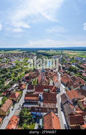 Veduta aerea di Wolframs-Eschenbach Foto Stock