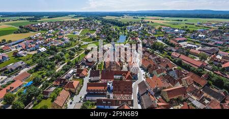 Veduta aerea di Wolframs-Eschenbach Foto Stock