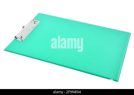 Clipboard - clipboard in plastica o scheda di scrittura isolata in bianco sfondo Foto Stock
