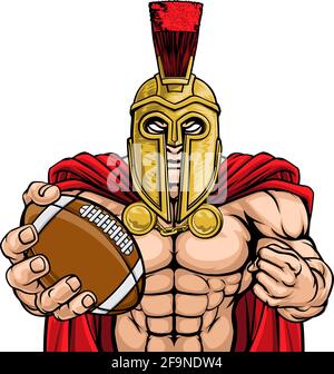 Spartan Trojan Football Americano mascotte sportive Illustrazione Vettoriale