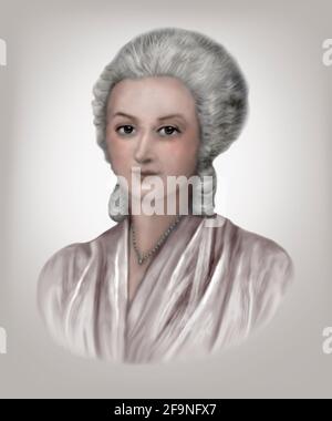 Olympe de gouges 1748-1793 attivista politico francese del drammaturgo Foto Stock