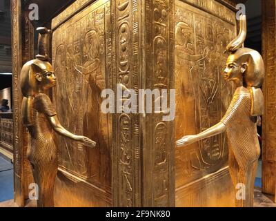 Museo dedicato a Tutankhamon al Cairo, Egitto. L'antico faraone egiziano, re Tut Foto Stock