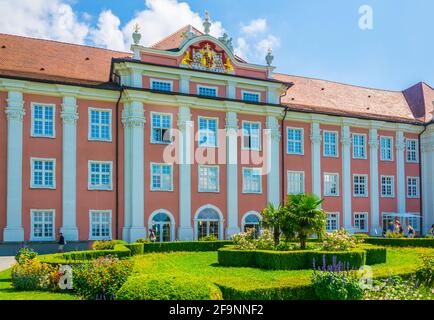 Vista sul castello di Neues schloss nella città tedesca Meersburg Foto Stock