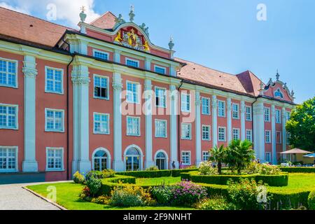 Vista sul castello di Neues schloss nella città tedesca Meersburg Foto Stock