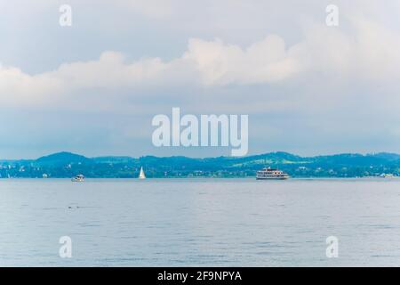 Bodensee/Lago di Costanza vicino a Bregenz, Austria Foto Stock