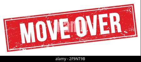 PASSATE SOPRA il testo sul simbolo rosso del timbro rettangolare. Foto Stock