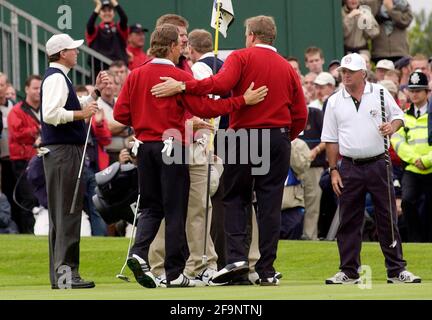 RYDER CUP 2002 AL BELFRY FOURBALL 27/9/2002 MONTY E. LANGER VINCE L'IMMAGINE DAVID ASHDOWN.RYDER CUP BELFRY 2002 Foto Stock