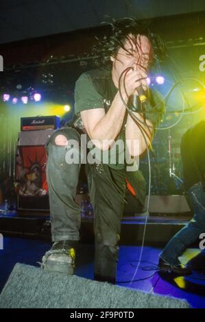 Amen al Kerrang! Weekender 11 aprile 2003, Pontins Holiday Camp, camper Sands, Rye, West Sussex, Inghilterra, Regno Unito. Foto Stock