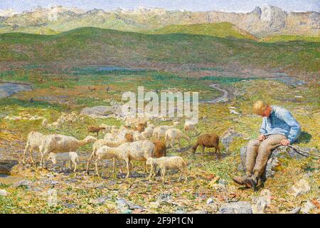 Pascolo alpino, dettaglio, Giovanni Segantini, 1893-1894, Foto Stock