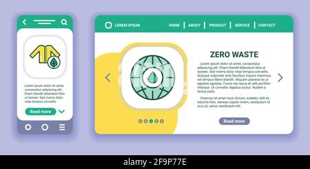 Banner Web e kit app mobile senza sprechi. Illustrazione vettoriale del contorno Illustrazione Vettoriale
