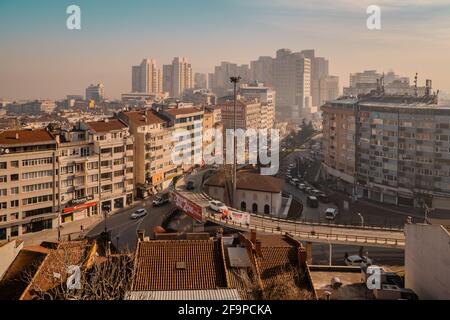 Vista panoramica aerea della città di Bursa, Turchia Foto Stock