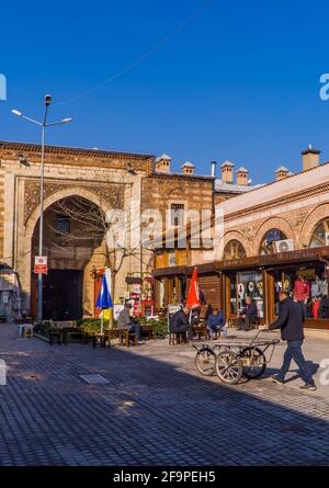 Il famoso Bazaar Ottomano Koza Han a Bursa, Turchia Foto Stock