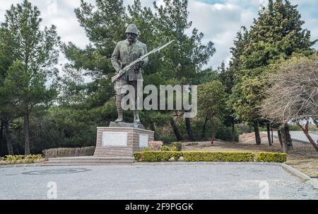 Gallipoli, Turchia - 2 marzo 2021 - il cimitero ottomano della prima guerra mondiale di Gallipoli sulla penisola di Gallipoli (Gelibolu) a Weste Foto Stock