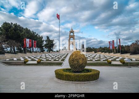 Gallipoli, Turchia - 2 marzo 2021 - il cimitero ottomano della prima guerra mondiale di Gallipoli sulla penisola di Gallipoli (Gelibolu) a Weste Foto Stock