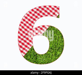 Numero 6 - Tovaglia picnic sull'erba Foto Stock