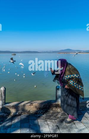 Lago di Uluabat a Gölyazi nella provincia di Bursa nella Turchia centrale Foto Stock