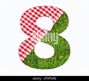 Numero 8 - Tovaglia picnic sull'erba Foto Stock