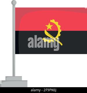 Bandiera nazionale di Angola Vector Illustrazione Illustrazione Vettoriale