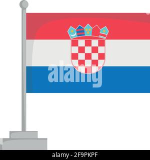 Bandiera nazionale della Croazia Vector Illustrazione Illustrazione Vettoriale