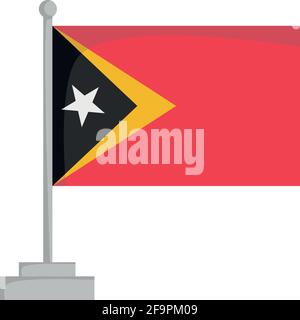 Bandiera nazionale di Timor orientale Vector Illustrazione Illustrazione Vettoriale