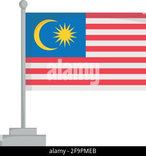 Bandiera nazionale della Malaysia Vector Illustrazione Illustrazione Vettoriale