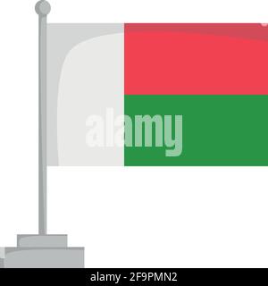 Bandiera nazionale del Madagascar Vector Illustrazione Illustrazione Vettoriale