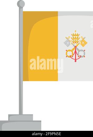 Bandiera nazionale dell'illustrazione vettoriale della Città del Vaticano Illustrazione Vettoriale