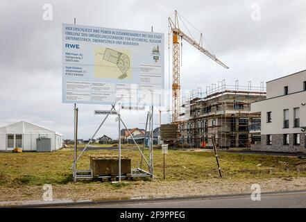 16.03.2021, Erkelenz, Renania Settentrionale-Vestfalia, Germania - nuovo sito di reinsediamento per Keyenberg, Kuckum, Unterwestrich, Oberwestrich e Berverath, il vi Foto Stock