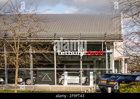 Tetbury Audi Dealership Showroom, Gloucestershire, Regno Unito Foto Stock