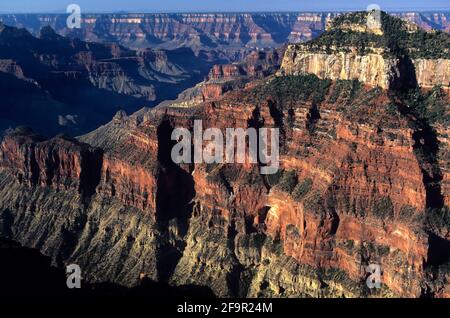 Tramonto al Grand Canyon.Lookout North Rim. Arizona Stati Uniti Foto Stock