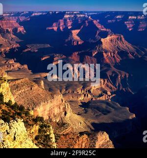 Tramonto al Grand Canyon.Lookout South Rim. Arizona Stati Uniti Foto Stock