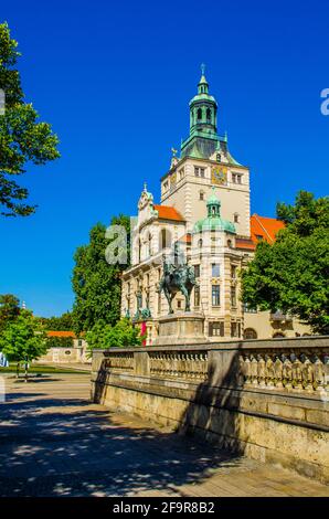 Vista sul museo nazionale bavarese di monaco Foto Stock