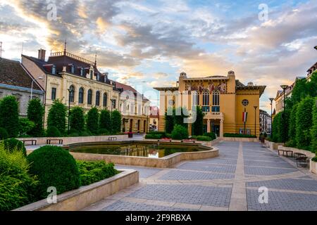 Teatro Petofi nella città ungherese Sopron Foto Stock