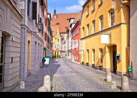 Ansbach. Città vecchia di Ansbach pittoresca strada acciottolata vista, Baviera regione della Germania Foto Stock