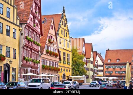 Ansbach. Città vecchia di Ansbach pittoresca vista strada, Baviera regione della Germania Foto Stock