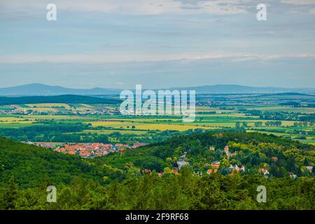 Vista aerea della città ungherese di Sopron, nelle immediate vicinanze del lago neusiedler See, al confine con l'Austria. Foto Stock