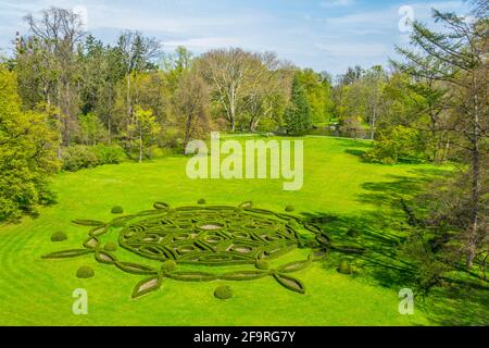 Vista di un parco dietro il palazzo arcivescovile´s a Kromeriz, repubblica Ceca. Foto Stock